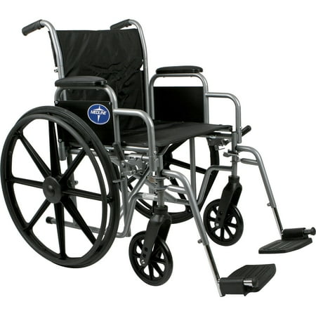 Medline Excel K1 Standard Basic Wheel Chair With Desk Length Armrests And Swing Away Legrests