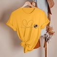 thumbnail image 4 of 2025 T-Shirts à Col Montant Printemps Été pour Femmes Imprimé Manches Courtes Ensemble T-Shirt Col Rond pour Femmes, 4 of 5
