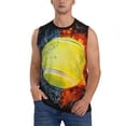 thumbnail image 1 of Fotbe Tennis Ball In Fire And Water Men's Camiseta sin Mangas Estampada para Hombres, Playera Casual para Gimnasio, Entrenamiento, Playa-XX-Large, 1 of 7