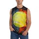 thumbnail image 1 of Fotbe Tennis Ball In Fire And Water Men's Camiseta sin Mangas Estampada para Hombres, Playera Casual para Gimnasio, Entrenamiento, Playa-Large, 1 of 7