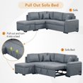 thumbnail image 2 of MOONMISS 146.10" L-shaped Sofa Sectional Sofa Couch Pull-out Sofa Bed with a Movable Storage Ottoman, a Storage Chaise Lounge and Two USB Ports for Living Room, Beige, 2 of 5