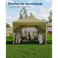 thumbnail image 2 of Gazebo Plegable 3x3m Impermeable con 4 Paredes - UPF 50+, Acero Reforzado, Fácil Montaje - Para Jardín, Camping, Fiestas, khaki, 2 of 7