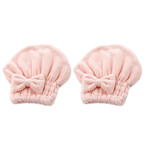 Paquete de toallas de microfibra para el cabello seco Laklulu, gorro de ducha con lazo, paquete de gorro de ducha en rollo para regalo de mujer, 2 paquetes