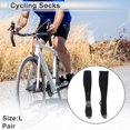 thumbnail image 2 of Calcetines de ciclismo Unique Bargains, absorbentes de sudor, antiolor, antifricción, gris oscuro y negro, tamaño L, 1 par., 2 of 6