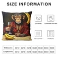 thumbnail image 5 of Orinice Monkey Bananas Graphic Decorative Cushion Throw Pillow Cover for Home Living Room Sofa, 1PC 18x18in, 5 of 5