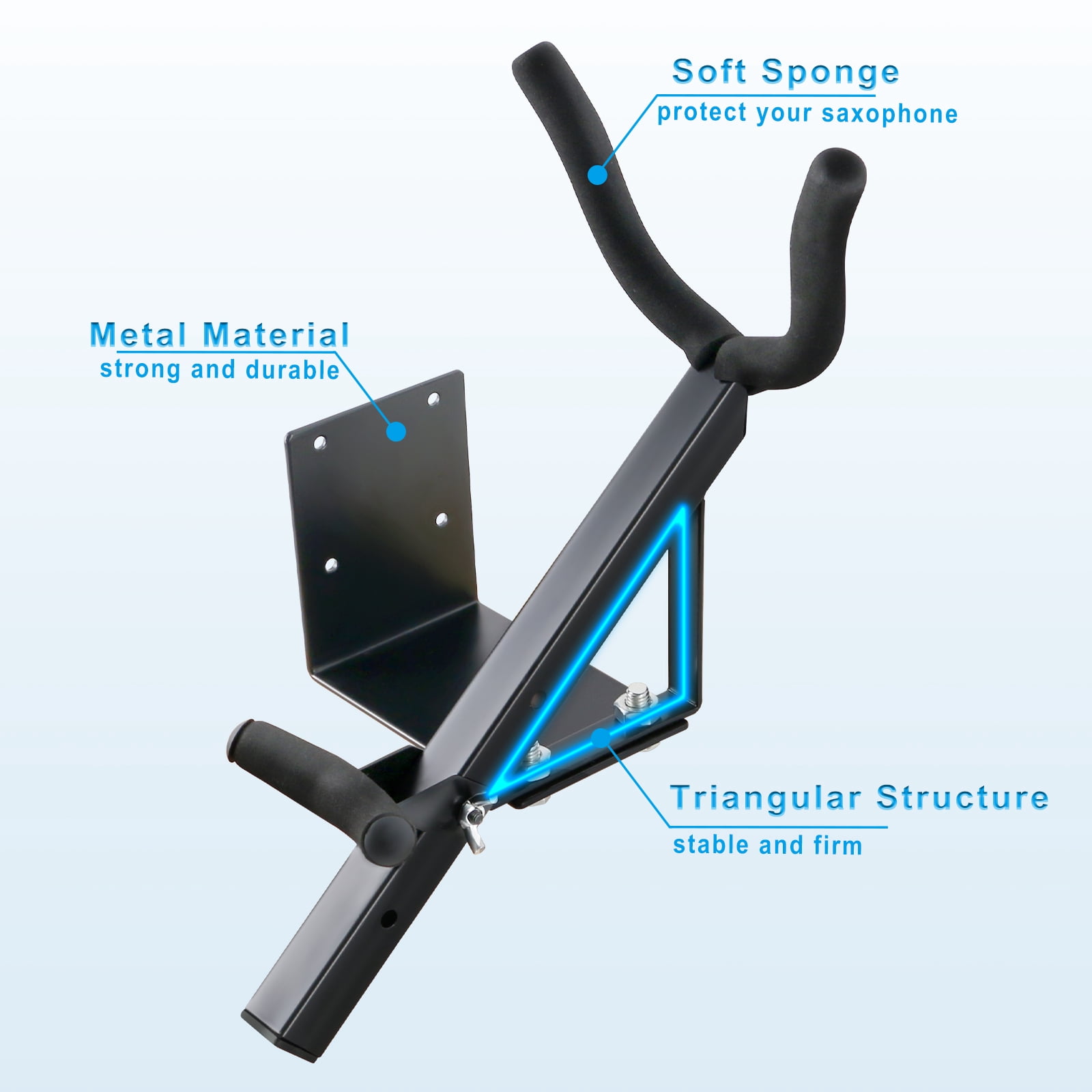 EASTROCK Alto/Tenor Saxophone Wall Mount Stand - Adjustable Saxophone Wall Holder with Soft Padding