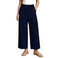 thumbnail image 2 of Bxsruta Women's Cargo Pants Wide Leg Relaxed Fit Cropped Trousers Casual Summer Everyday Wear, 2 of 5