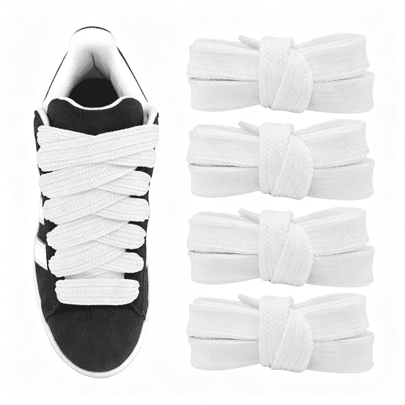 TUWAFE 2 Pairs 3/4''Fat Shoe Laces,36''-63''Length Flat Thick Wide Jumbo Shoelaces Replacement Laces Thick Wide Fat Shoe Laces for Sneakers