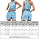thumbnail image 2 of Pantalones Cortos De Salón Ropa de playa para mujer Trajes de verano de dos piezas que combinan con todo para el verano (Azul L) Cgtredaw para Mujer Azul T S, 2 of 6