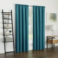 thumbnail image 5 of Eclipse Samara Solid Blackout Curtains, Single Curtain Panel, 95 Inch Long Blackout Curtains, 42" W x 95" L, Peacock Blue, 5 of 8