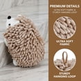 thumbnail image 3 of REGALWOVEN 1 Pack Cute Animal Chenille Hanging Hand Towel, Absorbent Soft Bathroom Decorative Towel for Kitchen Brown 10" x 6", 3 of 5