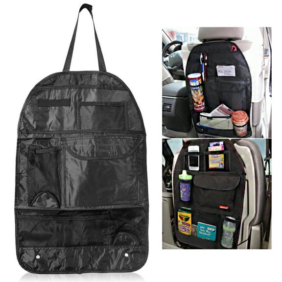 2 Pack Car Backseat Organizer Kick Mats Storage Bag Tablet Holder Kids Toys