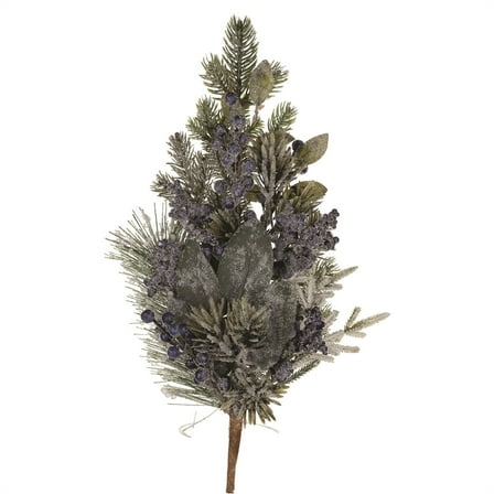 Melrose Artificial Frosted Blueberry Pine Christmas Sprays - 22" - Set of 2