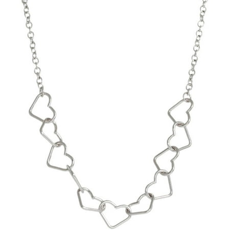 Pori Jewelers Sterling Silver Multi Hearts Necklace
