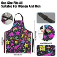 thumbnail image 3 of Neon Stars Print Chef Kitchen Apron with Pockets for Women Waterproof Aprons for Cooking Baking, 3 of 7