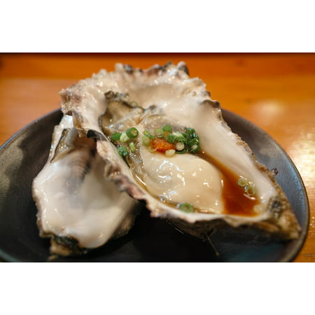 Canvas Print Cuisine Restaurant Diet Food Oyster Raw Oysters Stretched Canvas 10 x (Best Raw Food Restaurants)