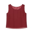 thumbnail image 3 of Zaldita Women's Round Neck Sleeveless Tank Top Summer Casual Loose Fit Chiffon Blouses Shirts Tops Burgundy 3XL, 3 of 7