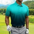 thumbnail image 4 of Men's Gradient Golf Polo Shirt Casual Short Sleeve Lapel Button Down Performance Athletic Polo, 4 of 4