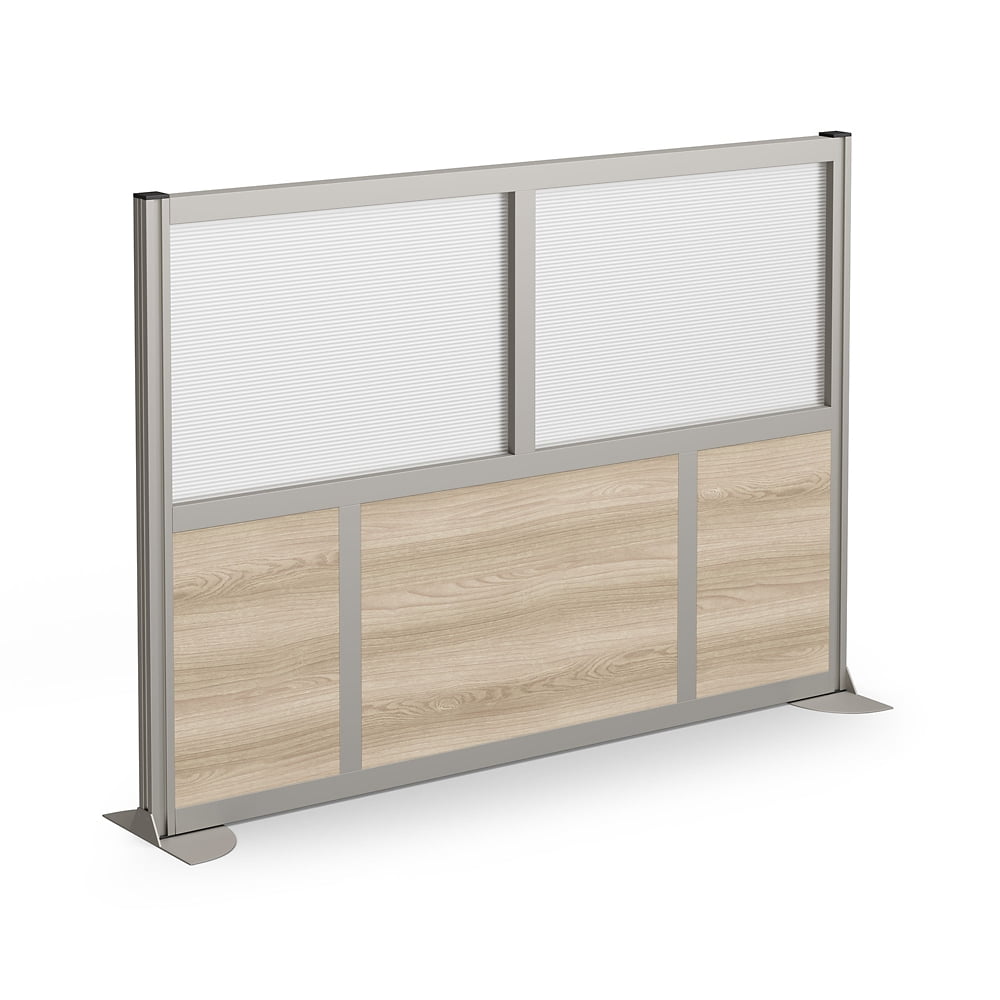 NBF Office Partitions - Cubicle Privacy Panel Wall Divider - Modern Room Separator with Quick Assembly - Indoor Laminate Free Standing Portable Room Divider Panel - 52" H x 73" W (Dark Walnut)