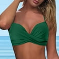 thumbnail image 5 of White Bikini Tops for WomenWomen Swimwear Tops Full Coverage Bikini Top Push Up Swim Crop Top Tie Back Bathing Suit Tops Female Womens Bikini & Tankini Tops(Green,XL), 5 of 9