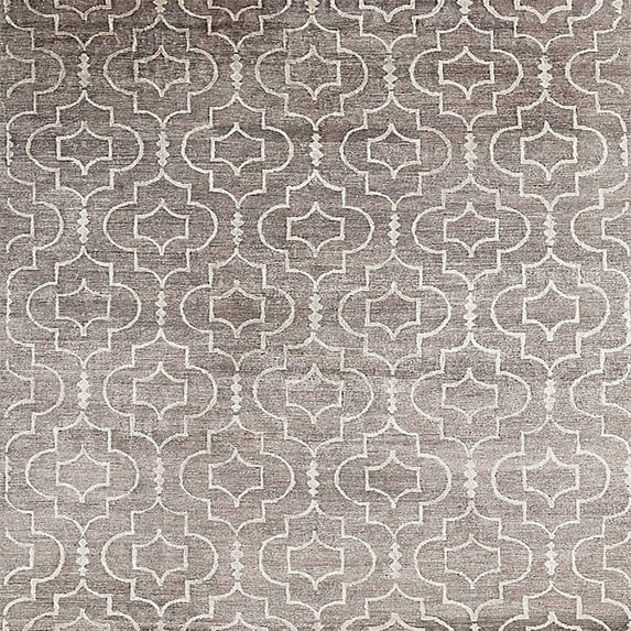 Ahgly Company Machine Washable Indoor Square Industrial Modern Rose Dust Purple Area Rugs, 3' Square