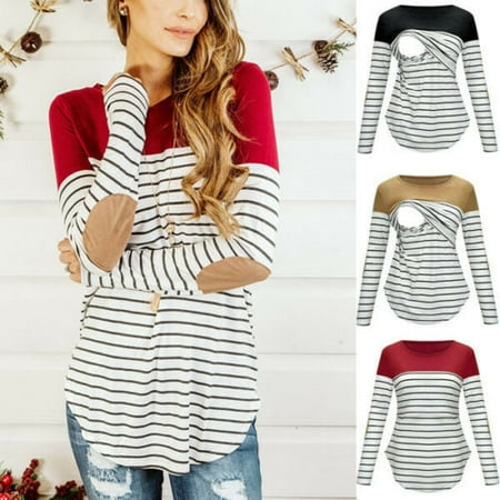 

Womens Nursing Tops Pregnant Maternity Clothes Breastfeeding T-Shirt Blouse USA