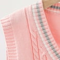 thumbnail image 5 of SUXIAN Classic V Neck School Sweater Vest for Girls Knit Cardigan Comfortable Academic Style Pink 11-12 Years, 5 of 7