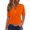 Orange, variant on WIZUTIZ Workout Tops for Women up to 60% Off Loose Fit Tshirts Solid Cotton Linen Pure Colour V-Neck Shirts Holiday Beach Ladies Tops Lightweight Cotton Soft Tshirt Retro Tunics Short Sleeve Tee Or
