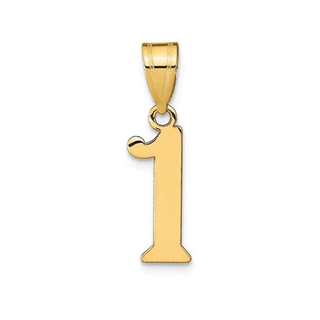 FJC Finejewelers 14k Yellow Gold Polished Number 1 Charm