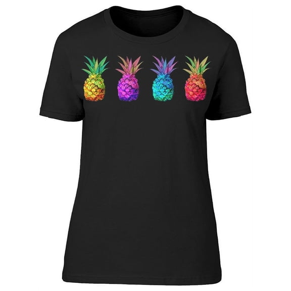 Watercolor Pineapples Art T-Shirt Women -Image by Shutterstock, Female 3X-Large