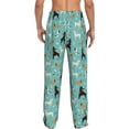 thumbnail image 3 of Uemuo Cute Dog Pattern Men's Wide Leg Palazzo Lounge Pants with Pockets Light Weight Loose Comfy Casual Pajama Pants-Small, 3 of 9