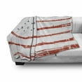 thumbnail image 3 of American Soft Flannel Fleece Blanket, Vector Grunge Texture Flag of United States of America Illustration, Cozy Plush for Indoor and Outdoor Use, 60" x 80", White Blue and Vermilion, by Ambesonne, 3 of 6