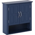 thumbnail image 3 of Christopher Knight Home Bathroom Wall Storage Cabinet Wall Mounted Medicine Cabinet with Adjustable Shelves and Open Shelf, Multi Functional Organizer for Bathroom Kitchen Laundry Room, Blue, 3 of 15
