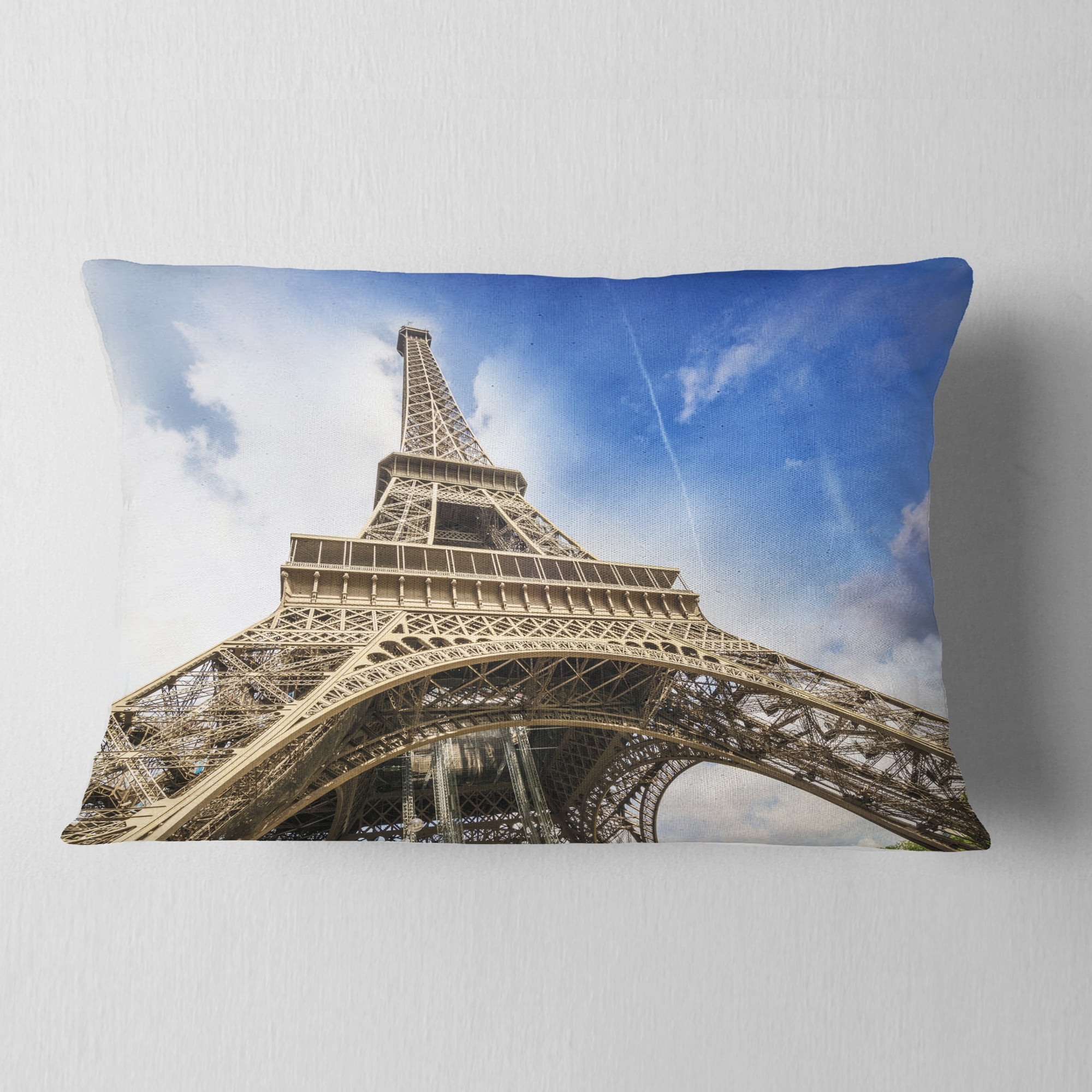 Designart 12" x 20" Blue Polyester Throw Pillow