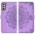 thumbnail image 5 of Compatible with Samsung Galaxy S22 Plus 5G Wallet Case and Tempered Glass Screen Protector Flip Cover Card Holder Cell Phone Cases for Gaxaly S22+5G Galaxies S22plus 22S + S 22 22+ G5 Women Men Purple, 5 of 7