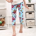 thumbnail image 5 of Summer Kids Girls Printed Capri Cropped Leggings Children Milk Silk Stretchy Shorts, 5 of 7