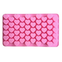 Silicone Mini Heart Molds | 55-Cavity Flexible Ice Cubes Tray & Chocolate Molds | Nonstick, Dishwasher Safe Thermoplastic Rubber | For Candy, Soap, Wax | 18.4 x 11 x 1.2 cm
