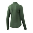 thumbnail image 5 of Fanxing Womens Long Sleeve Workout Tops Quick Dry Quarter Zip Pullover Crop Yoga Athletic Slim Fit Shirts Army Green M, 5 of 9