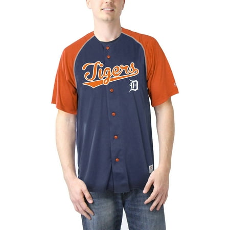 Detroit Lions Autographed Blue Jersey - Detroit Tigers Men's TMC Button Down Jersey