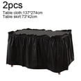 thumbnail image 2 of Tablecloth, Plastic, Disposable, Black, 2 of 5