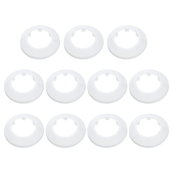 11PCS Pipe Cover Decor 2.5in/63mm Flange Pipe Cover Decor PP Plastic, White