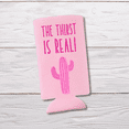 thumbnail image 2 of Funny Slim Can Cooler, The Thirst Is Real!, Funny Spiked Seltzer Drink Accessory Gift and Favor Ideas, Skinny Coolie, Beer Hugger (Blush Pink), 2 of 3
