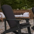 thumbnail image 4 of Merrick Lane All-Weather Black Polyresin Adirondack Rocking Chair with Vertical Slats and Gray Weather Resistant Cushions, 4 of 15