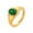 Green Stone, variant on Women's Stainless Steel Cut Crystal Stone Gold Plated Signet Ring Solid Zirconia Glossy Wedding Band Red Stone Size 7