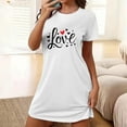thumbnail image 2 of Tnhcen Large Size Sleepwear Cute Print Short Sleeve Crew Neck Dress Stretchy Polyester Spandex S-2XL Plus Size for Romantic Nights, 2 of 5