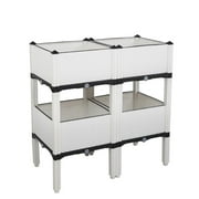 SalonMore Set of 4 Raised Garden Bed, Self-Watering Plastic Planter All Weather