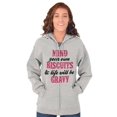 thumbnail image 3 of Biscuits And Gravy Funny Saying Silly Womens Plus Size Graphic Zipper Hoodie Brisco Brands 4X, 3 of 5