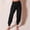 Black, variant on Idoravan Women's Plus Size Pants Clearance Women Recreational Home Harron Solid Color Elastic Mid Waist Sports Yoga Fold Leggings Long Pants