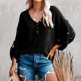 thumbnail image 6 of JINMGG V Neck Sweaters for Women Fall Winter Clearance,Women Casual Solid Knitting Buttons Long Sleeve V-Neck Sweaters Tops, 6 of 8