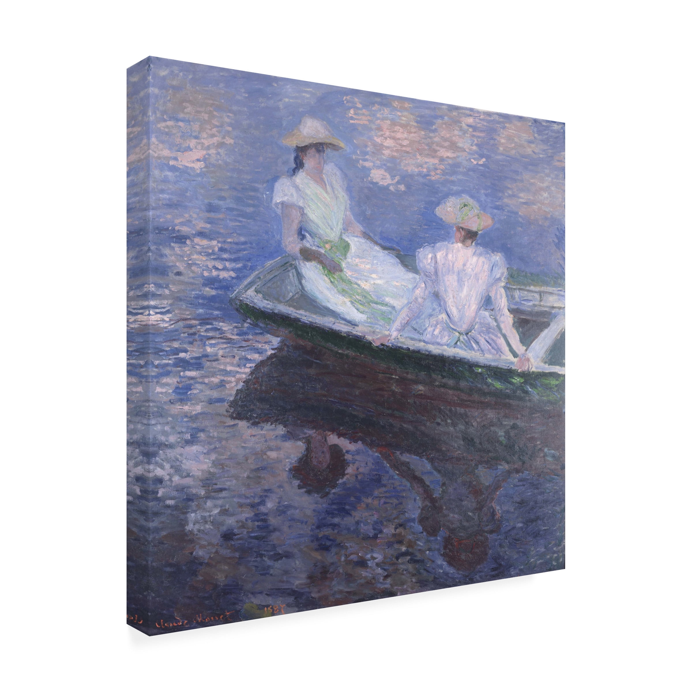 Monet 'On The Boat' Canvas Art